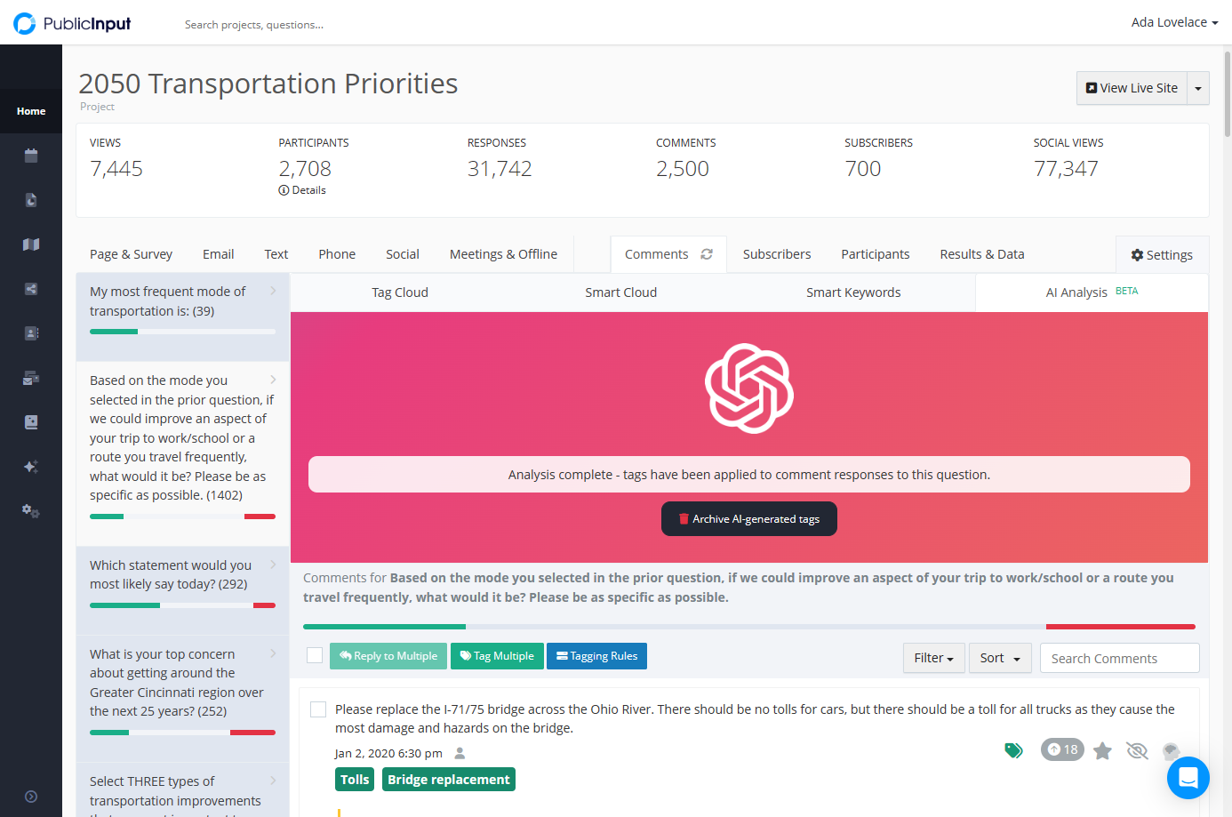GPT Comment Analysis Tool